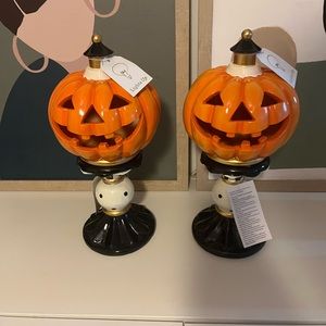 Jack o lantern pillars set of 2